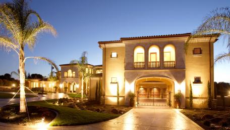 Elegant City Home at Dusk wallpaper