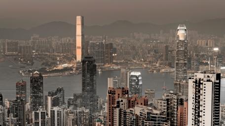 Urban Elegance at Dusk in Hong Kong wallpaper