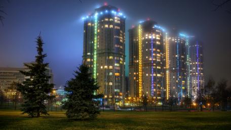 Vibrant Cityscape at Night wallpaper