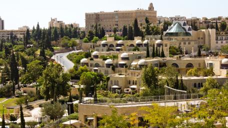 Stunning Cityscape of Jerusalem in Vibrant Colors wallpaper