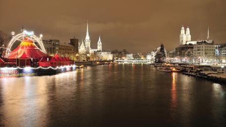 Zurich by night wallpaper