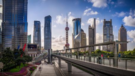 Pudong Skyline with the Oriental Pearl Tower wallpaper