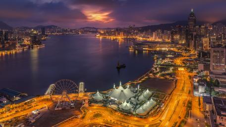 Hong Kong by night wallpaper