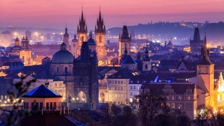 Prague by night wallpaper