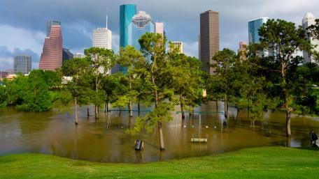 Urban Resilience Amidst Floods in Houston wallpaper