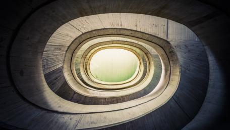 Spiral Stairs in Abstract Design wallpaper