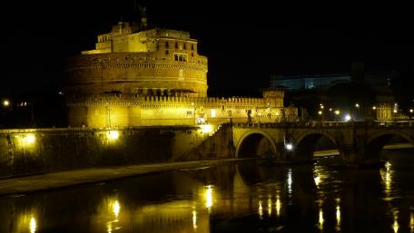 Enchanting Night Over Ancient Castle wallpaper