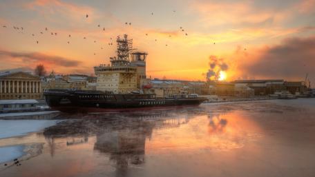 Nuclear-powered icebreaker wallpaper