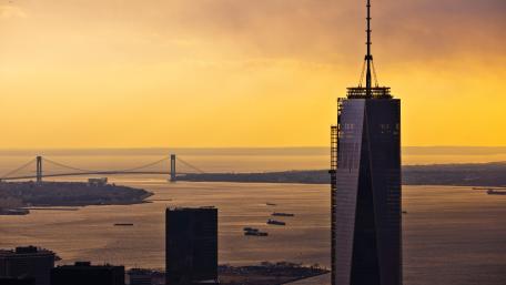 Sunset in New York City at 1 WTC wallpaper
