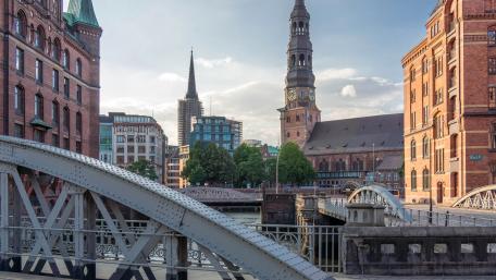 Beautiful Cityscape with Historic Architecture and Bridges wallpaper