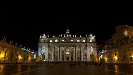 St. Peter's Basilica Illuminated at Night wallpaper