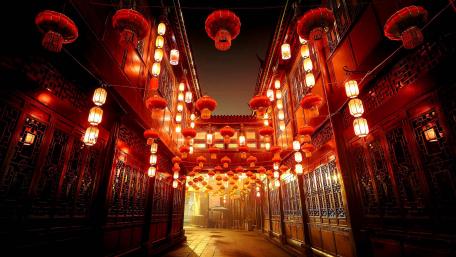 Street of Jinli by night wallpaper