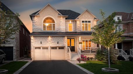 Stunning Urban Home at Dusk wallpaper