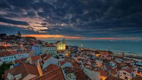 Sunrise at Lisbon, Portugal wallpaper