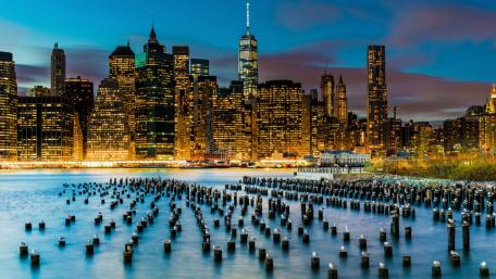 Manhattan from Harbor View Lawn wallpaper