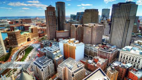 Skyline View Over a Vibrant Cityscape in 4K Resolution wallpaper