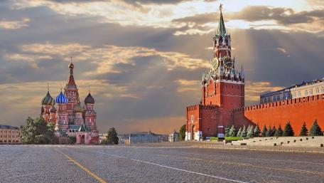 Majestic Views of Saint Basil's Cathedral in Moscow wallpaper