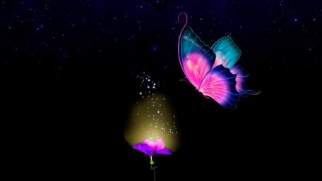 Glowing butterfly wallpaper