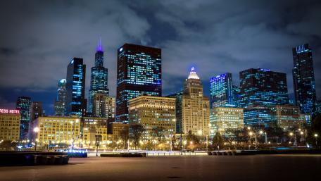 Chicago by night wallpaper