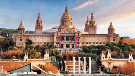 Majestic MNAC in Barcelona at Sunset wallpaper