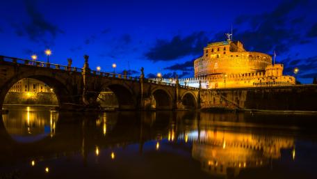Eternal City Reflections at Dusk wallpaper