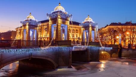 Lomonosov Bridge, St. Petersburg wallpaper