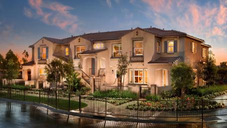 Charming Suburban Cottage at Dusk wallpaper