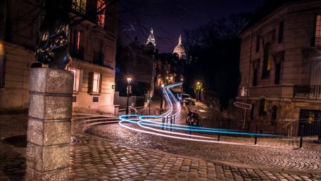 Paris Street Long Exposure Photography wallpaper