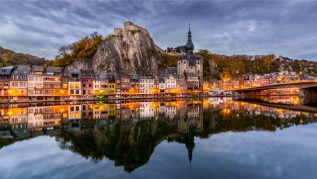 Dinant Citadel reflection wallpaper