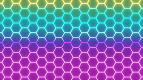 Neon hexagons wallpaper