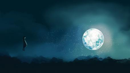 Floating into the Moonlit Dreamland wallpaper