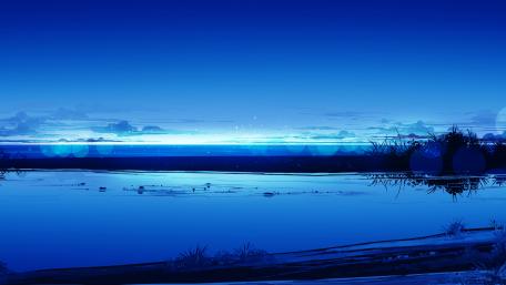 Mystical Blue Horizon at Dusk wallpaper