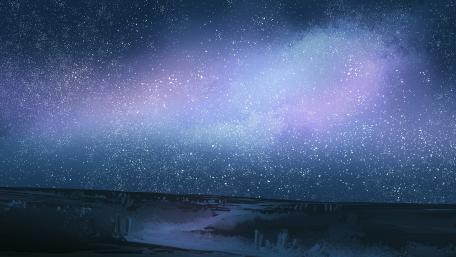 Starry Enchantment Over a Mystical Horizon wallpaper