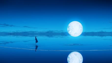 Moonlit Path of Reflection wallpaper