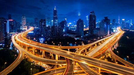 Shanghai junction at night wallpaper