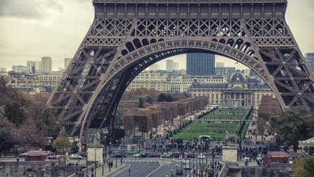 Parisian View of the Eiffel Tower from Below wallpaper