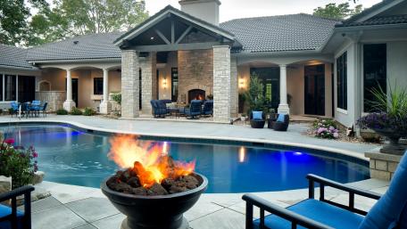 Luxury Oasis with Inviting Poolside Ambiance wallpaper