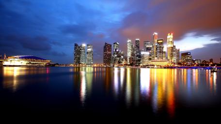 Singapore night skyline wallpaper