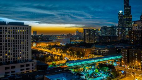 Urban Nightscape Shining Brightly wallpaper