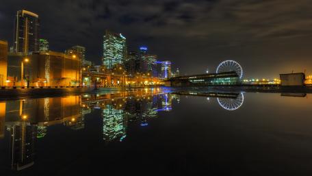 Seattle by night wallpaper