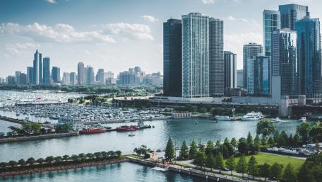 Urban Serenity by the Waterfront wallpaper