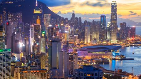 Stunning Night View of Hong Kong Skyline wallpaper