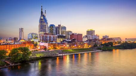 Stunning Nashville Cityscape at Dusk wallpaper