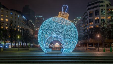 Christmas ball in Paris, France wallpaper