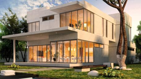 Modern Architectural Marvel in Nature's Embrace wallpaper