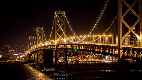 San Francisco Bridge at night wallpaper