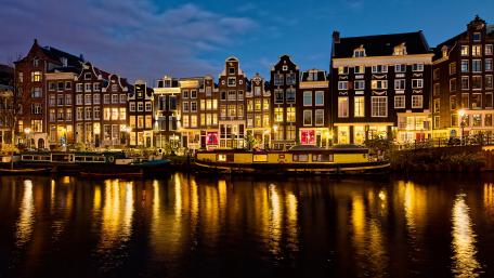 Amsterdam night lights wallpaper