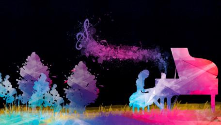 Piano girl wallpaper