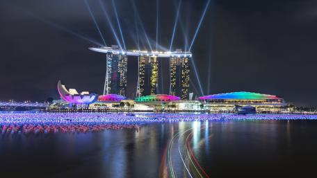 Marina Bay Sands Long Exposure Photography wallpaper