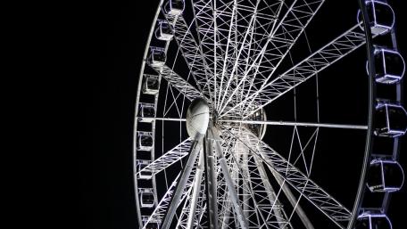 Ethereal Nightscape of a Ferris Wheel wallpaper
